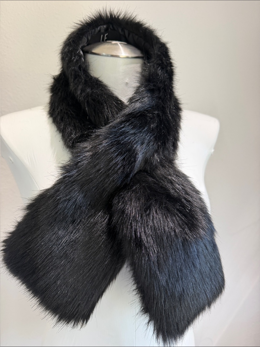 Unreal Fur Black Faux Fur Scarf Wrap